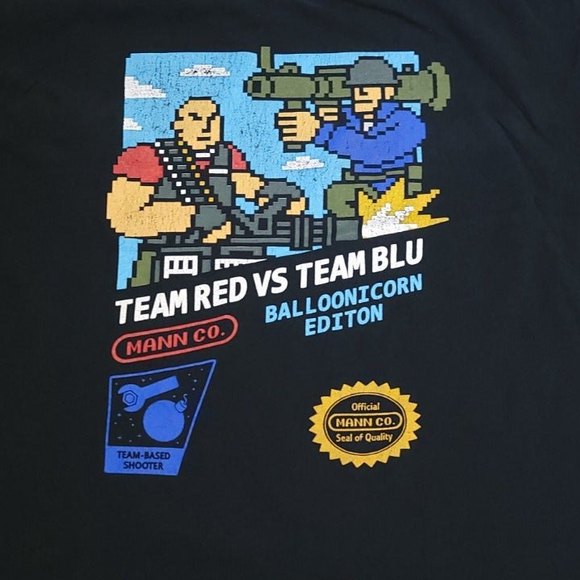 Team Red vs Team Blue "Balloonicorn Editon" Graphic Black Tagless - Picture 2 of 6